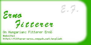 erno fitterer business card